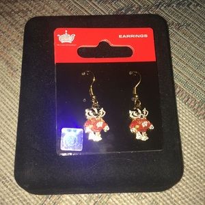 Wisconsin badgers earrings
